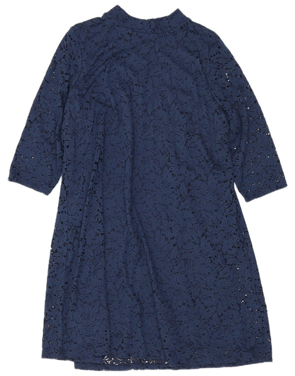Marks & Spencer Damska Sukienka A-Line z Rękawem 3/4 UK 20 2XL Granatowo-Kwiatowa