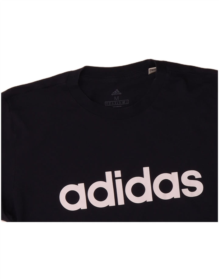 Męska koszulka z grafiką ADIDAS, średnia, granatowa, bawełniana
