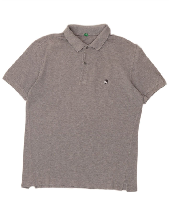 Męska koszulka polo BENETTON, średnioszara
