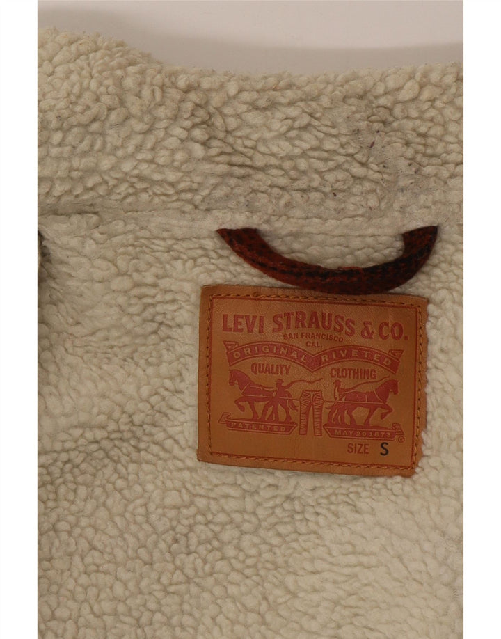 Męska kurtka Levi's Sherpa UK 36, mała, brązowa, poliestrowa kratka