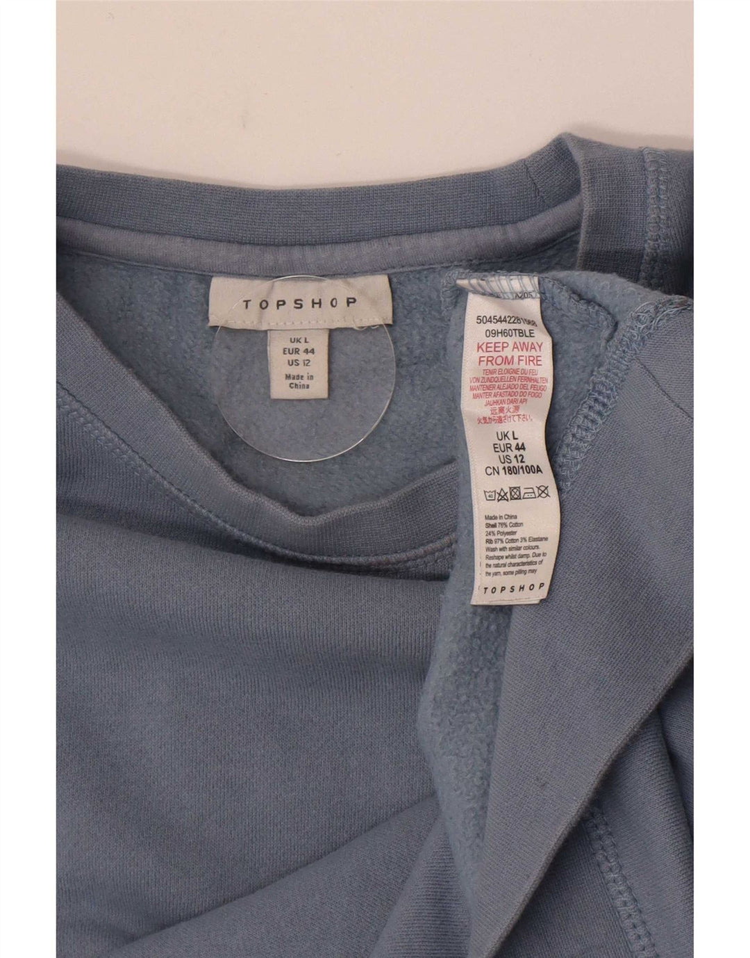 Damski sweter oversize Topshop UK 16, duży, niebieski, bawełniany