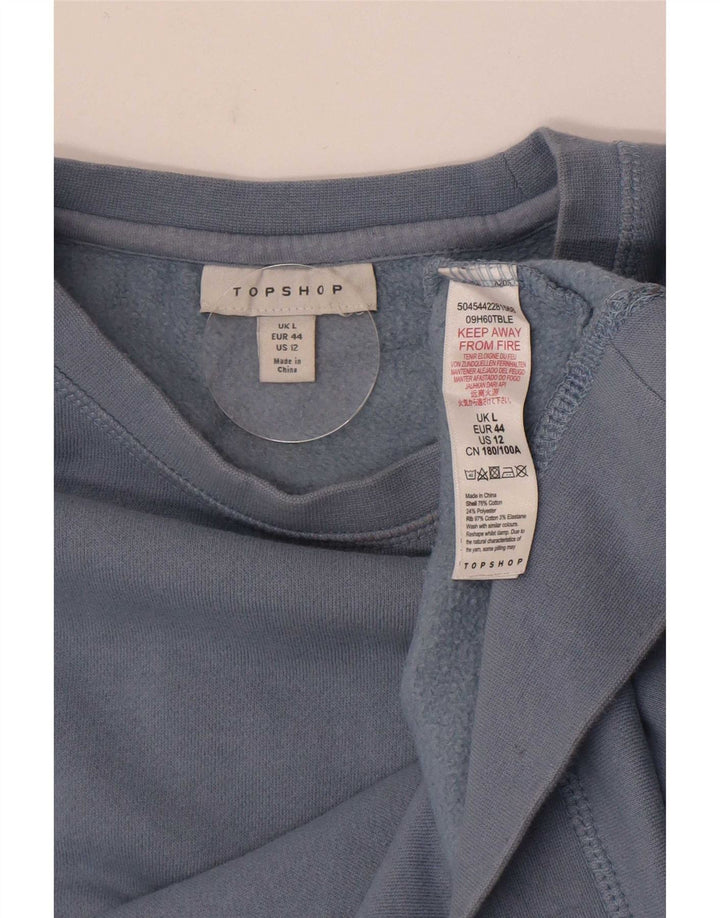 Damski sweter oversize Topshop UK 16, duży, niebieski, bawełniany