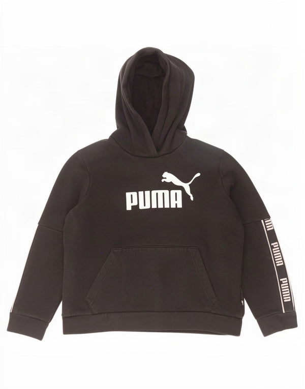 Damska bluza z kapturem Puma z grafiką UK 18 XL, czarna bawełna