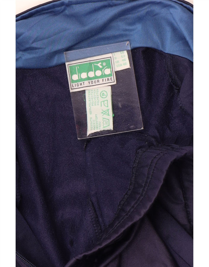 DIADORA Męska kurtka dresowa UK 46 XL, granatowa, poliester z blokami kolorów