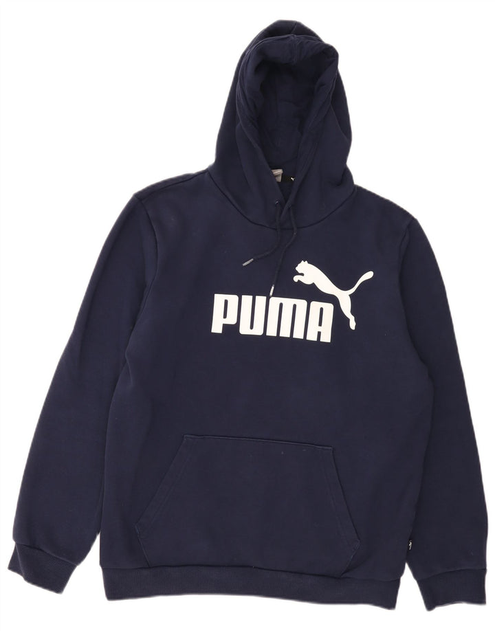 Męski sweter z kapturem Puma z grafiką, średni granatowy, bawełniany