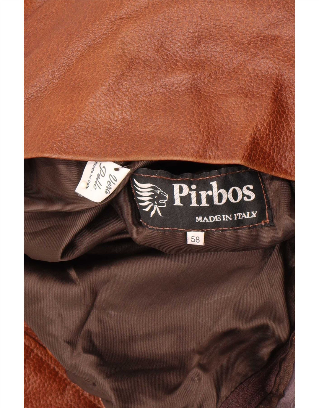 Męska kurtka skórzana Pirbos IT 58 4XL brązowa