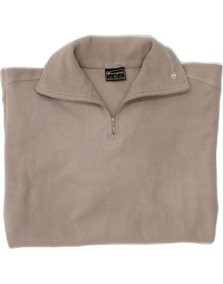 CHAMPION Womens Zip Neck Fleece Jumper UK 18 XL Grey Polyester Vintage Champion and Second-Hand Champion from Messina Hembry 