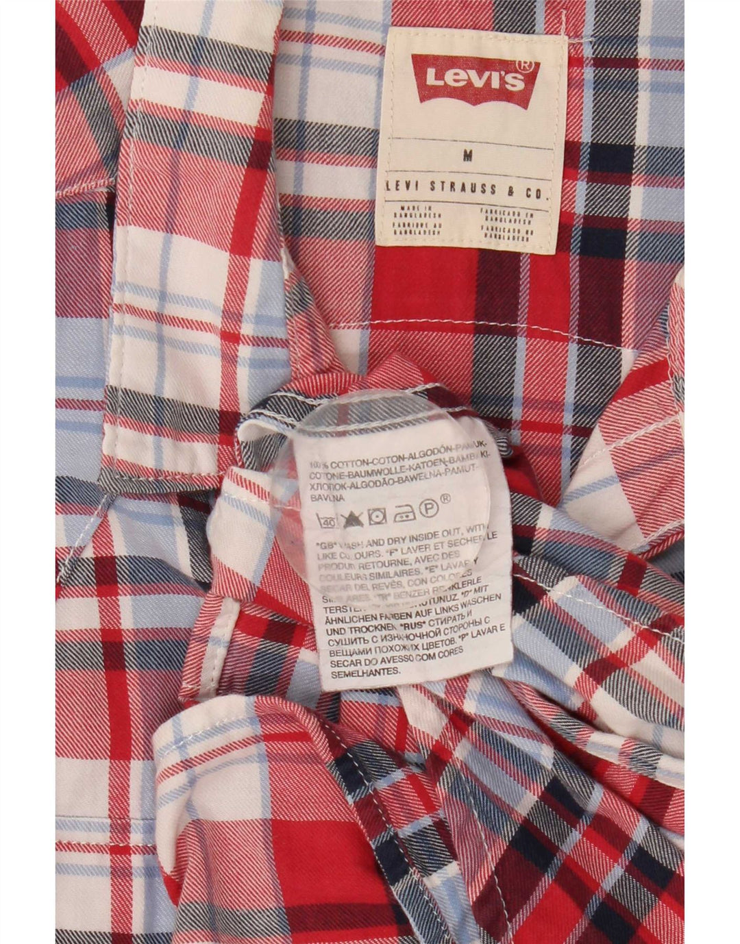 Koszula damska Levi's UK 14, bawełniana w średnią czerwoną kratkę