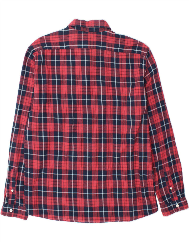 JACK & JONES Mens Flannel Shirt XL Red Check Cotton Vintage Jack & Jones and Second-Hand Jack & Jones from Messina Hembry 