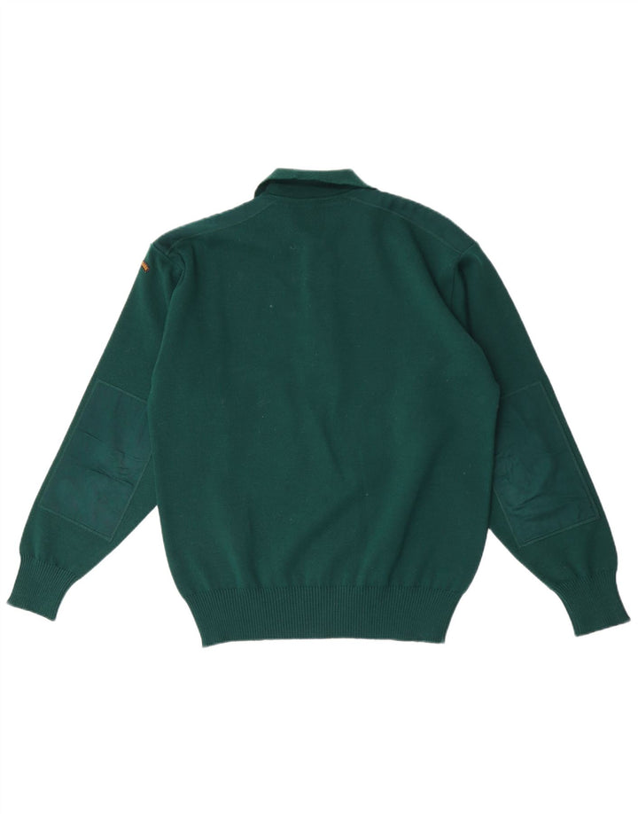 Męski sweter polo PAUL & SHARK, mały, zielony, wełniany