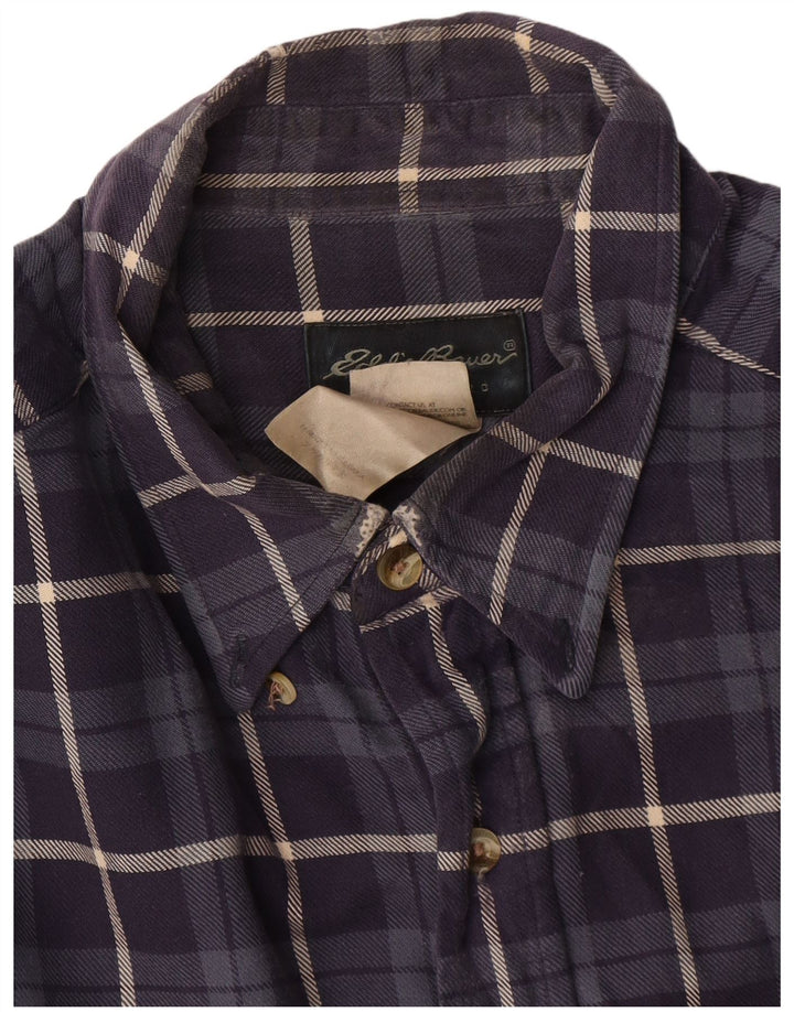 Koszula flanelowa męska Eddie Bauer, duża, bawełniana w granatową kratę