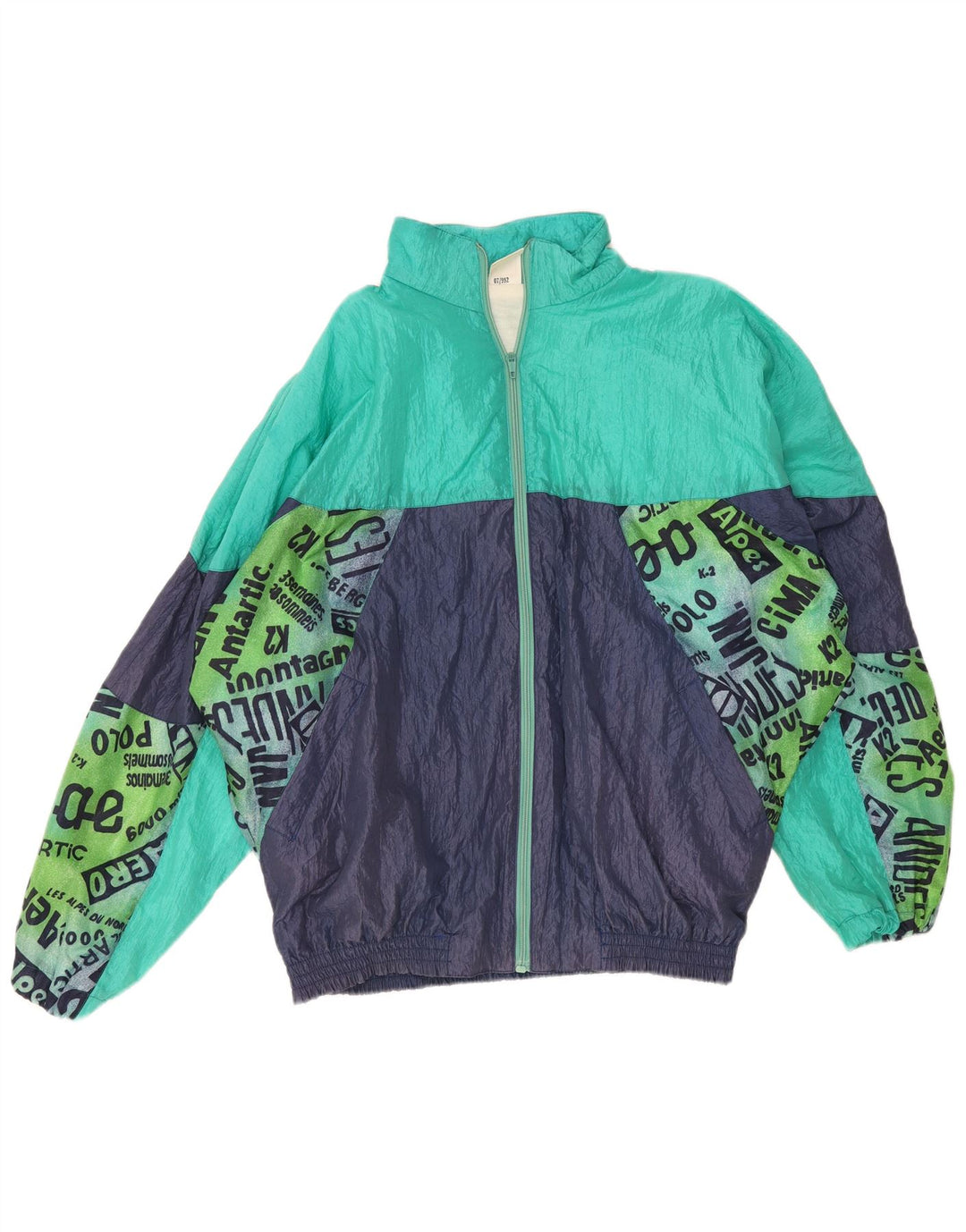 Vintage męska kurtka dresowa oversize XL w kolorze granatowym