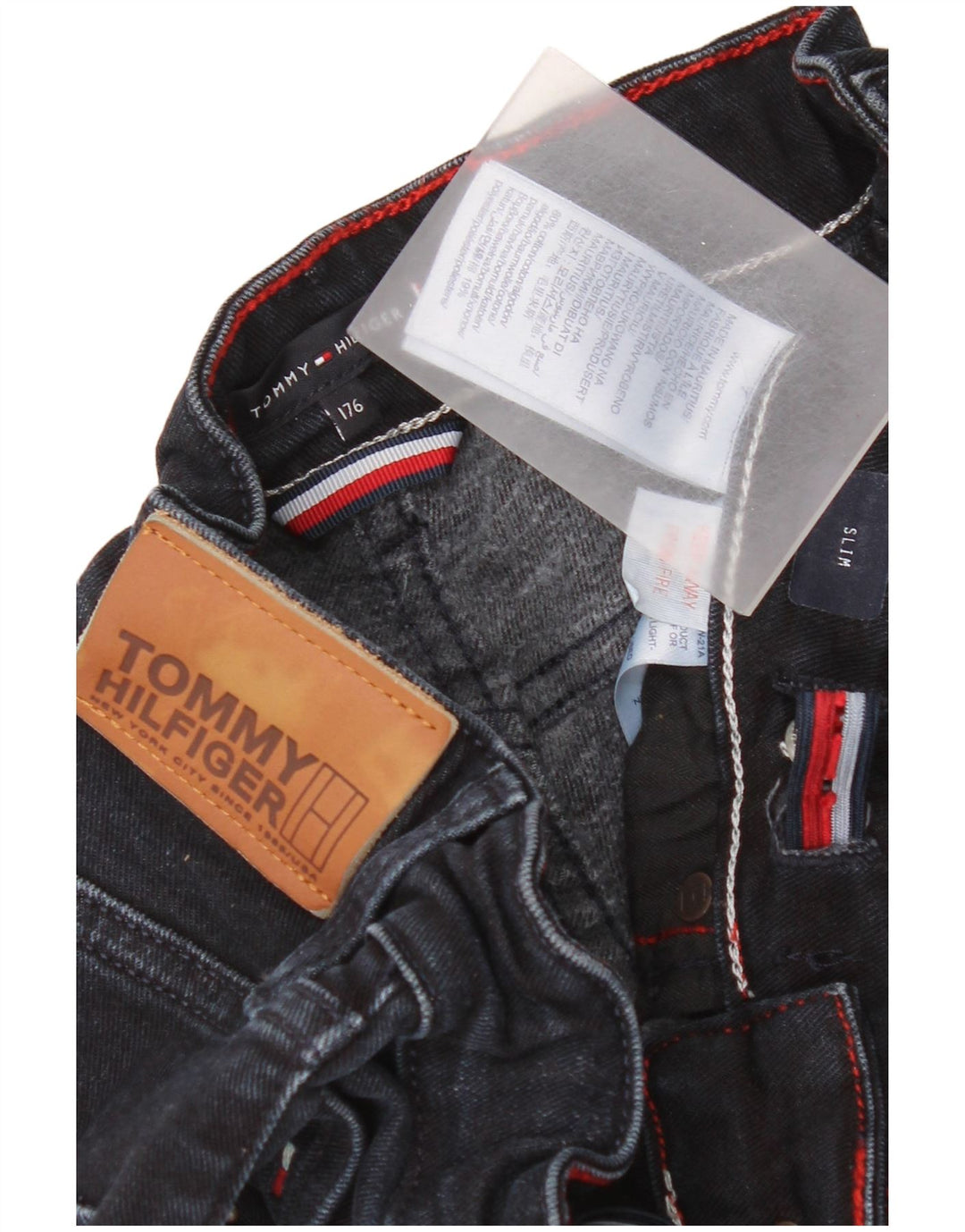 Dżinsy chłopięce Tommy Hilfiger Slim 15-16 lat W30 L32 Czarna bawełna