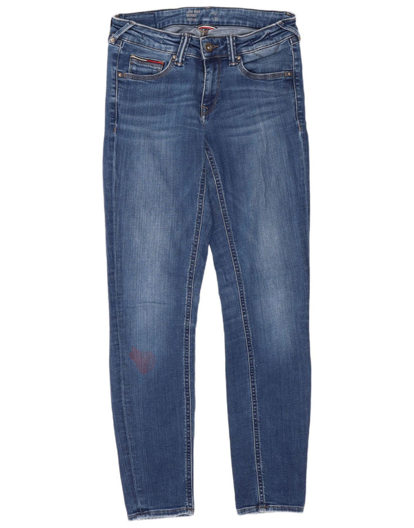 Damskie dżinsy rurki Tommy Hilfiger Sophie z niską talią W27 L30 Niebieska bawełna