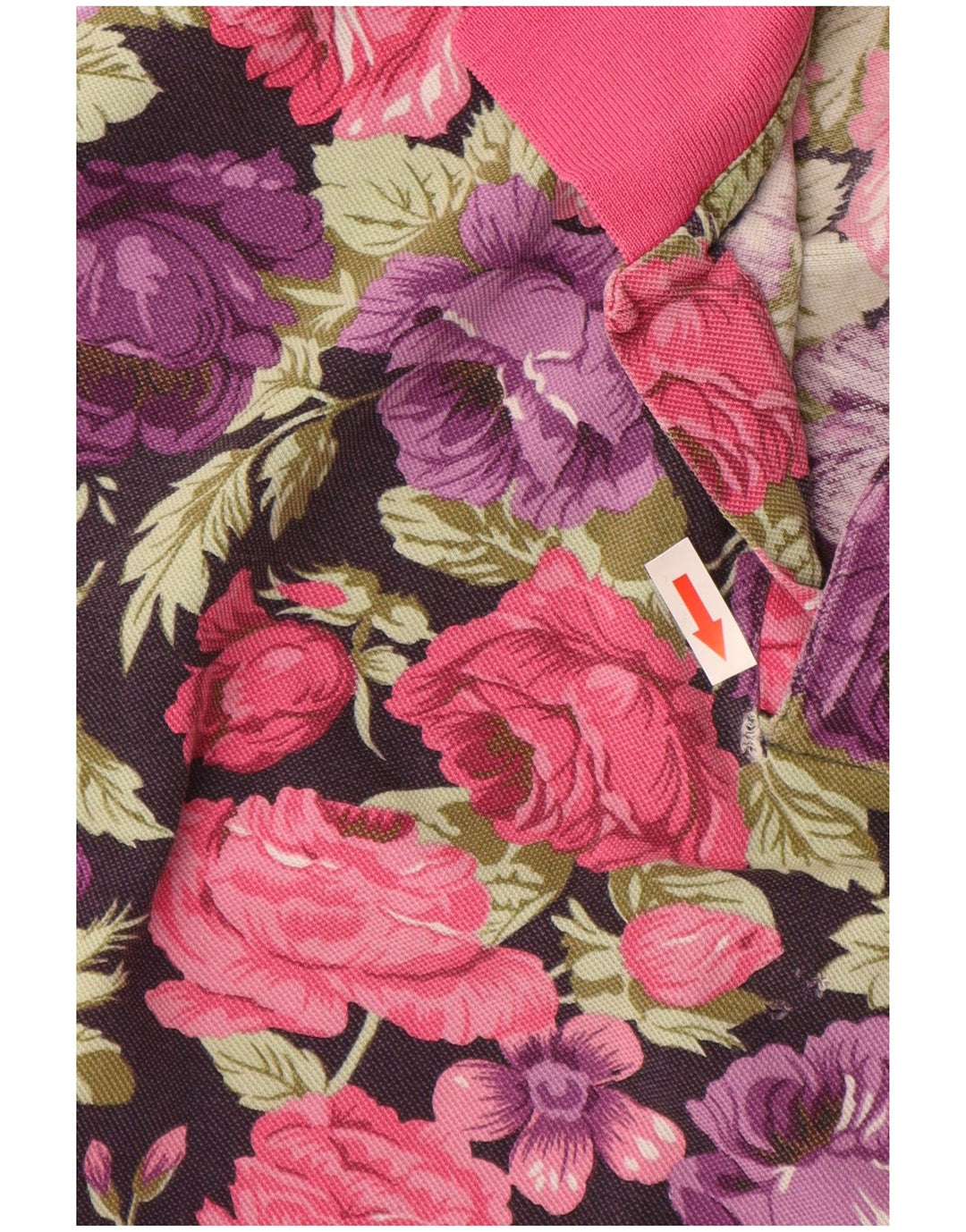 Damska koszulka polo CHAMBERS UK 16, duża, fioletowa w kwiaty