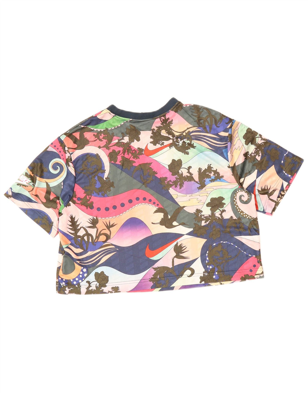Damski T-shirt NIKE Crop Graphic Top UK 6 XS, wielokolorowy, kwiatowy