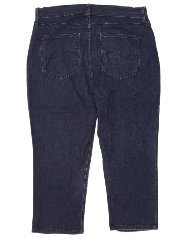 Damskie jeansy capri LEE z wysokim stanem US 16 2XL W34 L21 granatowe