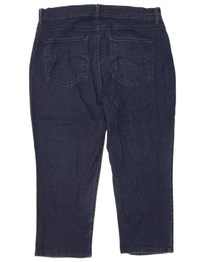 Damskie jeansy capri LEE z wysokim stanem US 16 2XL W34 L21 granatowe