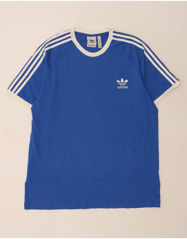 Adidas Męska Koszulka Top XL Niebieska Bawełna