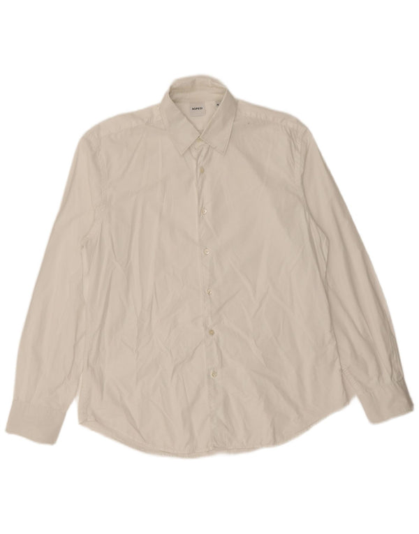 Koszula męska ASPESI, średnia biała bawełna