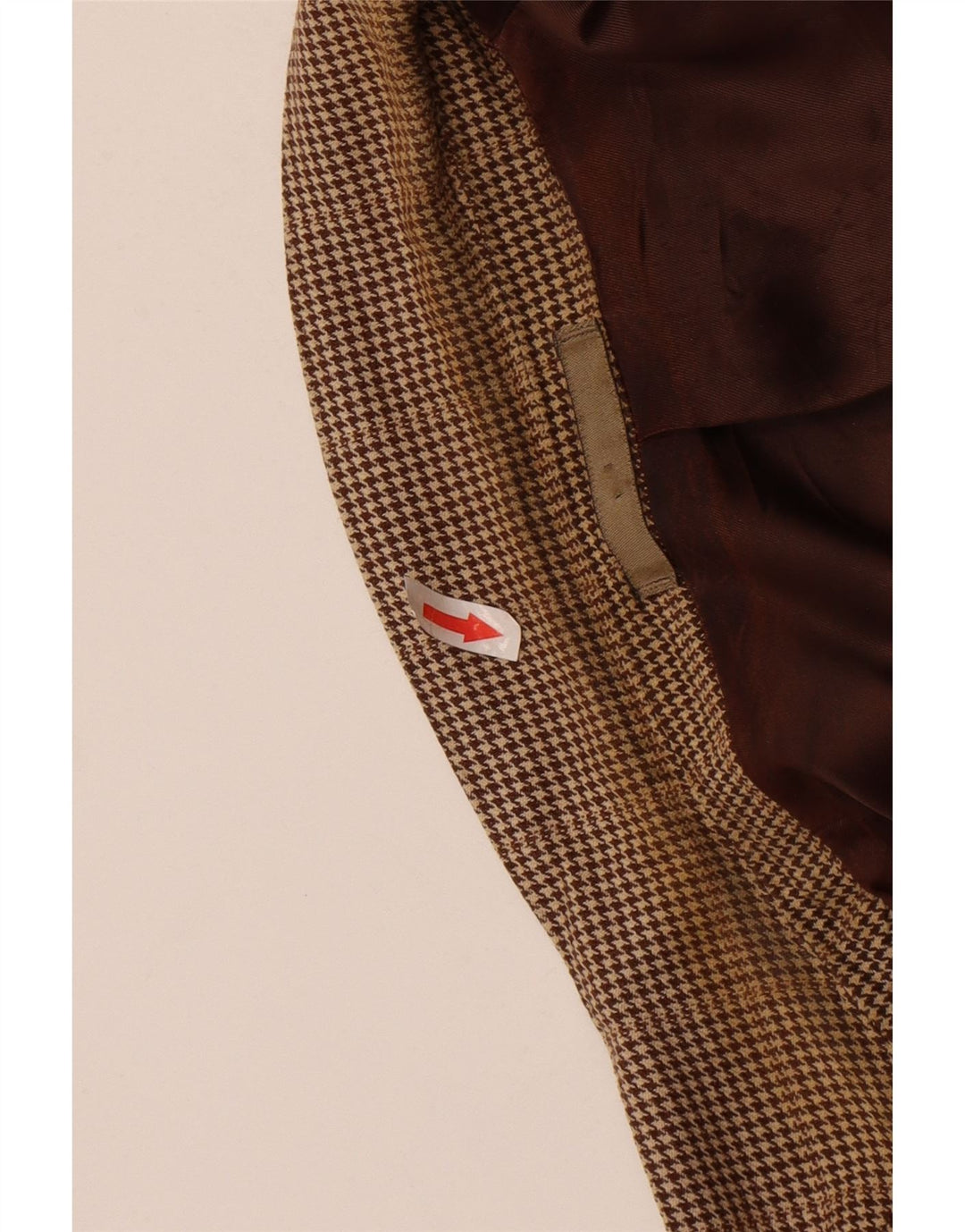 Męska marynarka zapinana na 2 guziki Aquascutum UK 42 XL Brązowa wełna w pepitkę