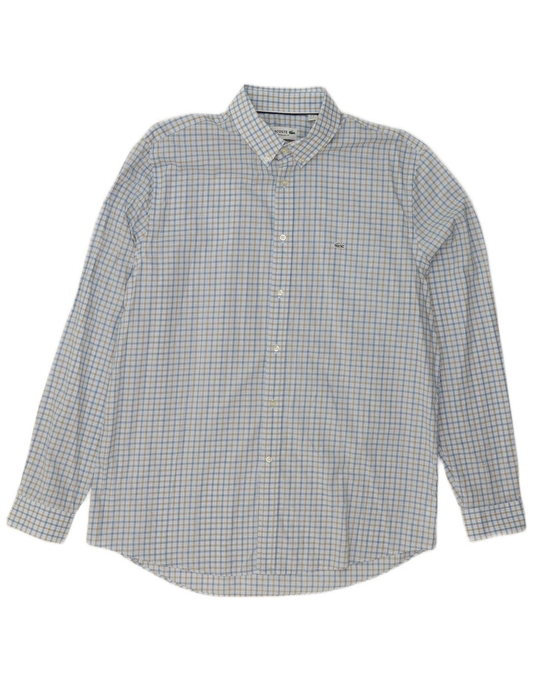 Koszula męska Lacoste o regularnym kroju, rozmiar 44 17 1/2 XL, bawełniana niebieska kratka