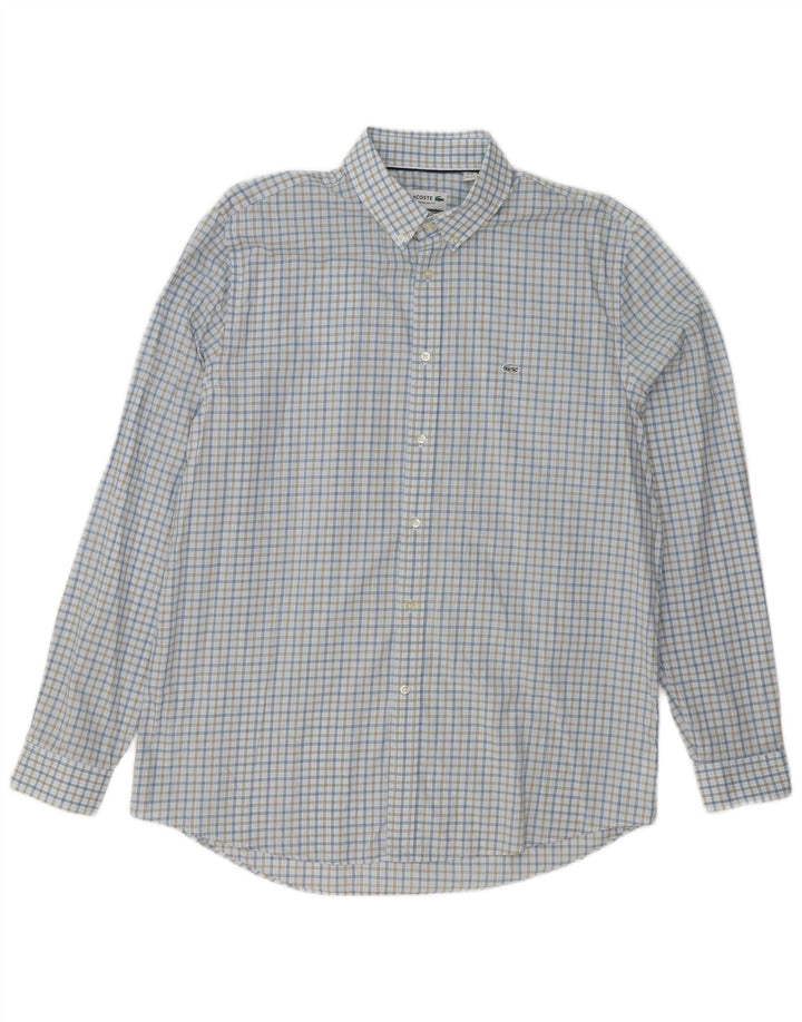 Koszula męska Lacoste o regularnym kroju, rozmiar 44 17 1/2 XL, bawełniana niebieska kratka