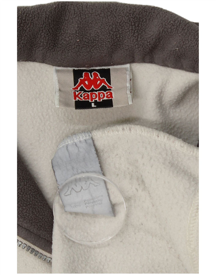 Męski sweter polarowy Kappa z zamkiem błyskawicznym, duży, złamany biały poliester