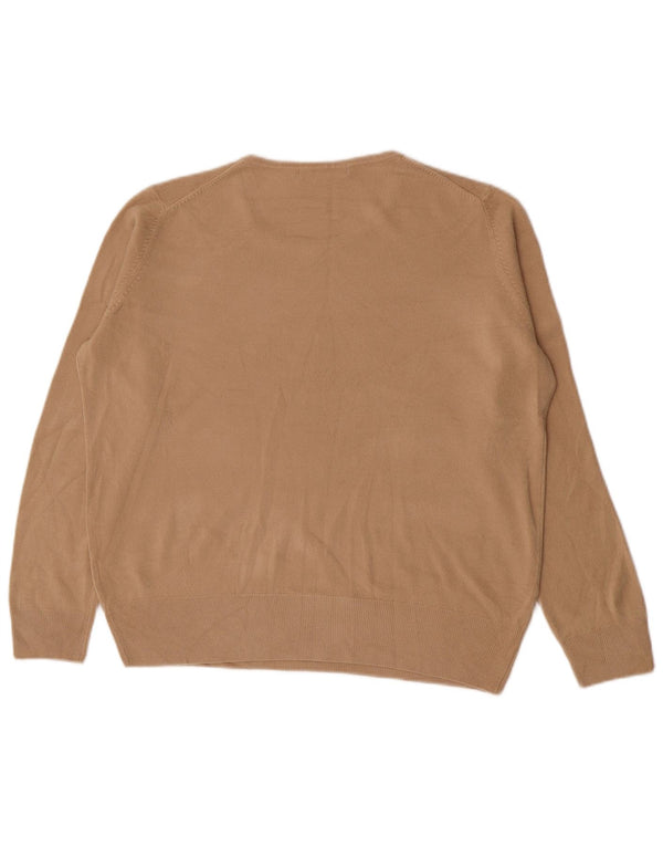 Marks & Spencer Damski sweter z dekoltem w łódkę, UK 18 XL, beżowy akryl