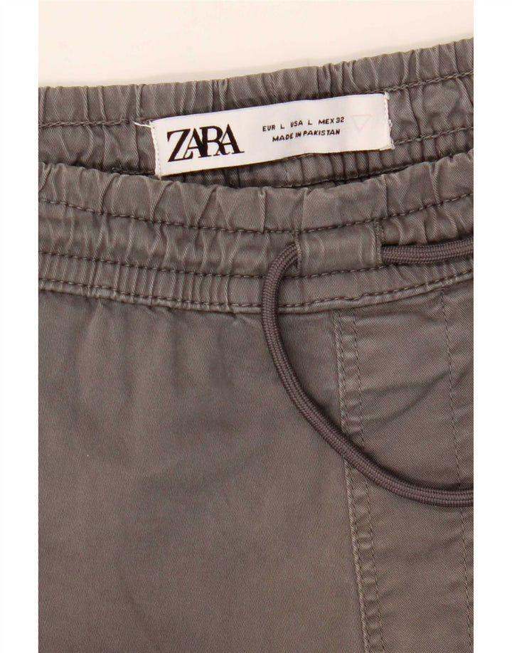Damskie spodnie chino do biegania Zara, duże W32 L27, szare