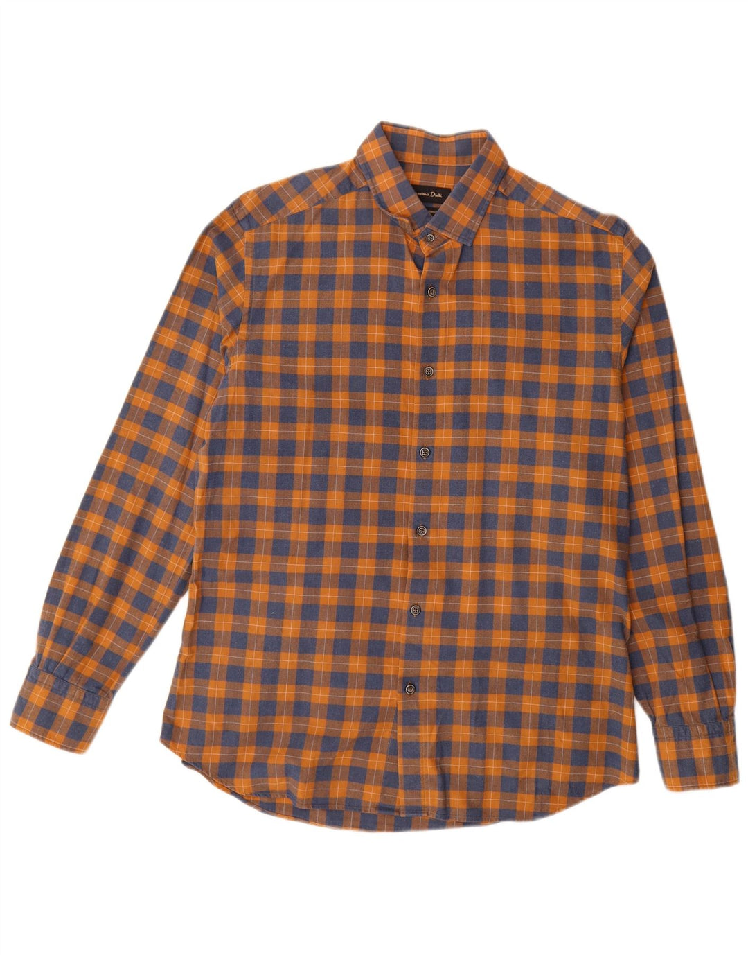 Męska koszula flanelowa Massimo Dutti w dużą pomarańczową kratkę