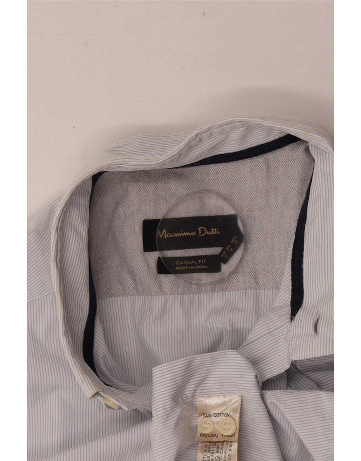 Męska koszula o swobodnym kroju Massimo Dutti, bawełniana w średnie niebieskie prążki