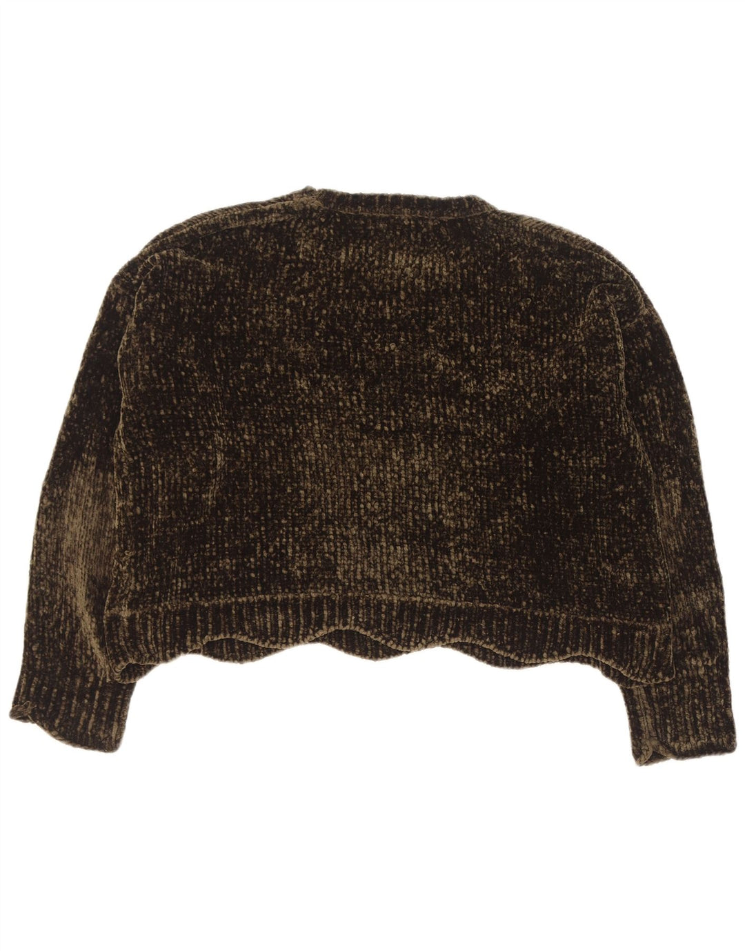 Damski sweter Zara Crop Oversize z okrągłym dekoltem UK 14, średni zielony
