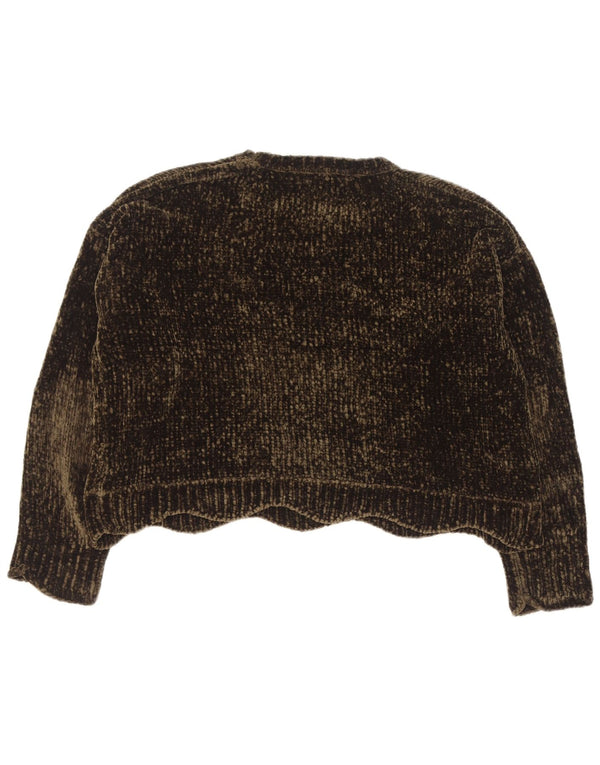 Damski sweter Zara Crop Oversize z okrągłym dekoltem UK 14, średni zielony