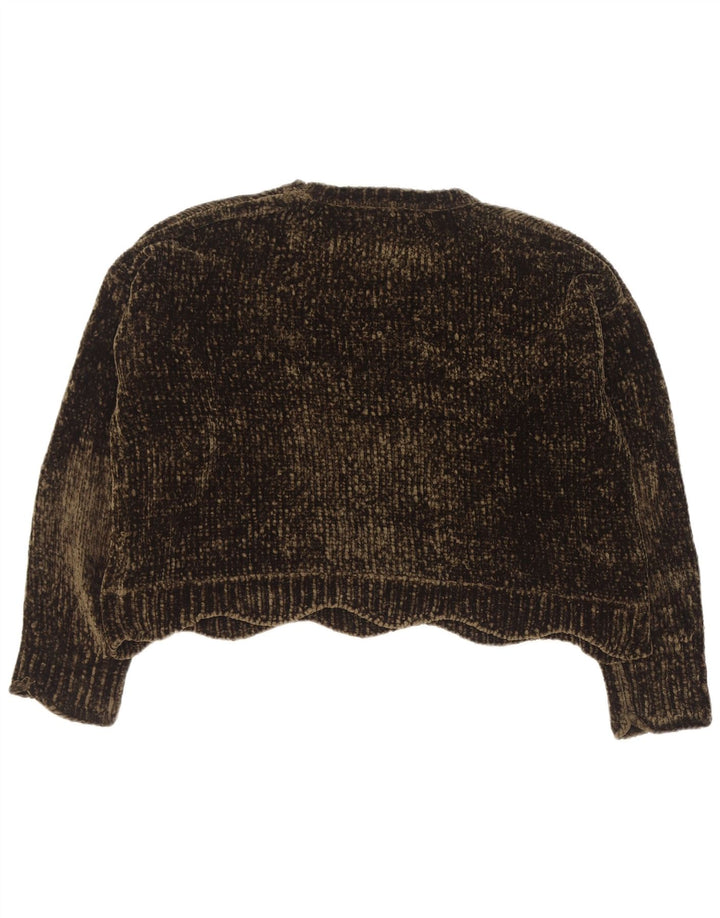 Damski sweter Zara Crop Oversize z okrągłym dekoltem UK 14, średni zielony