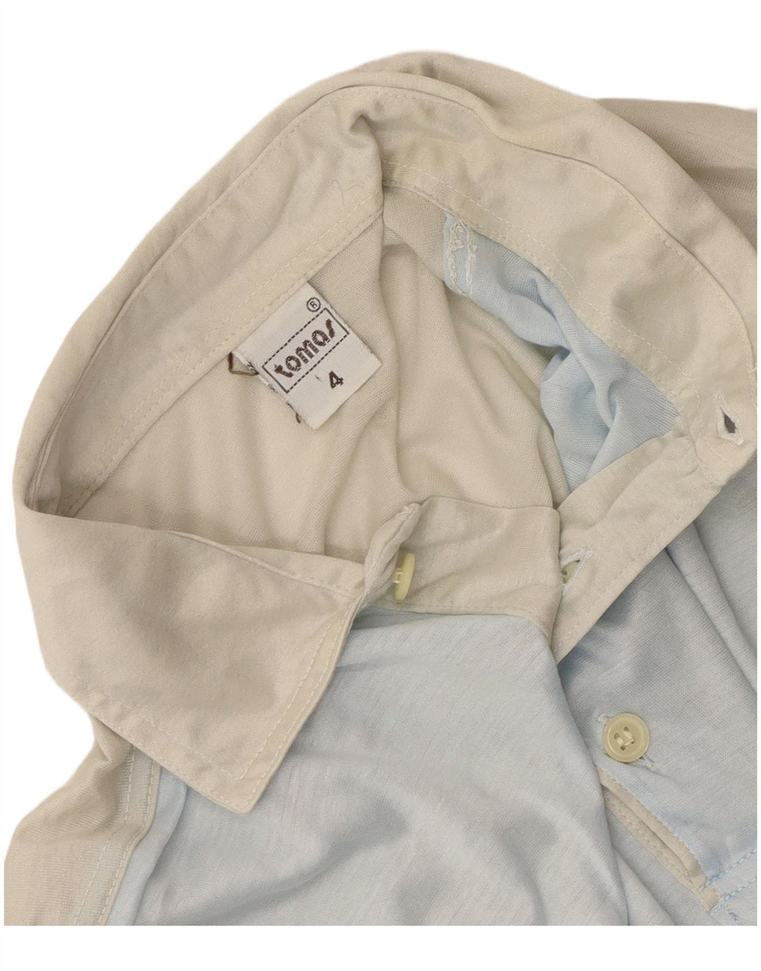 Męska koszulka polo w stylu vintage, mała, beżowa, bawełniana z blokami kolorów