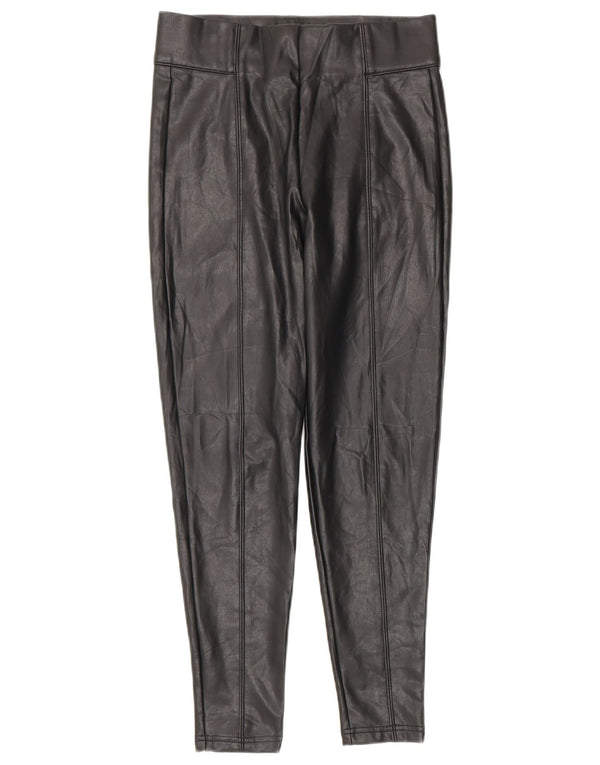 Marks & Spencer Damskie spodnie ze sztucznej skóry UK 8 Small W26 L24 Czarne