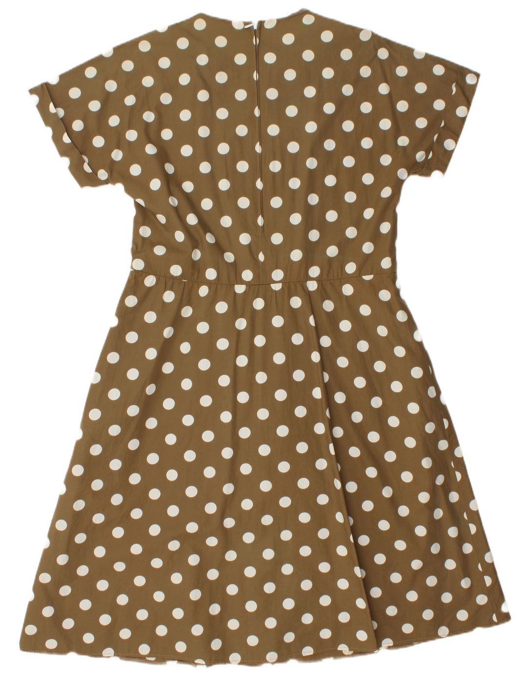 FINK MODELL Womens A-Line Dress EU 38 Medium Brown Polka Dot