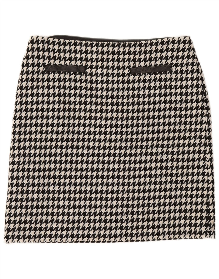 MARKS & SPENCER Womens Straight Skirt UK 12 Medium W32  Black Houndstooth