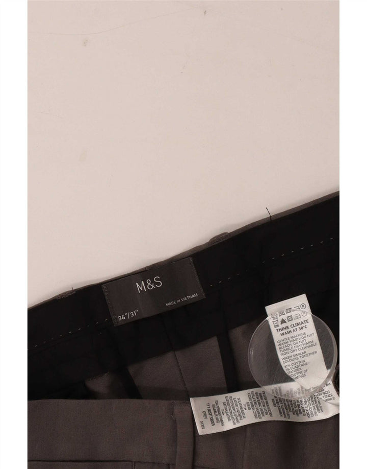 Marks & Spencer Męskie spodnie garniturowe W36 L31 Szare bawełniane