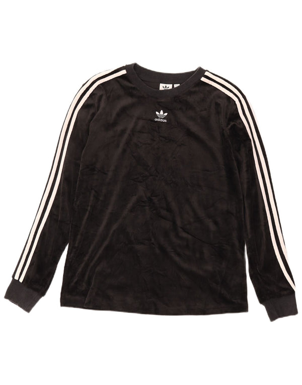 Adidas Womens Top Long Sleeve UK 12 Medium Black Polyester
