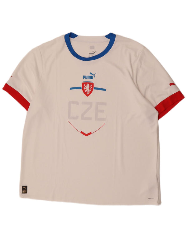 Puma Mens Ferrari Graphic T-Shirt Top 3XL White Colourblock Polyester
