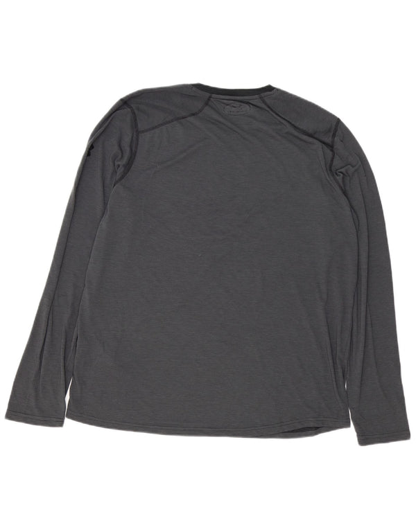 Męska koszulka termoaktywna UNDER ARMOUR z długim rękawem, dużym, szarym poliestrem
