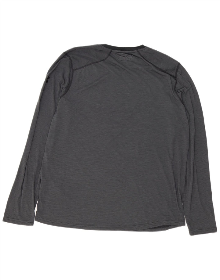 Męska koszulka termoaktywna UNDER ARMOUR z długim rękawem, dużym, szarym poliestrem