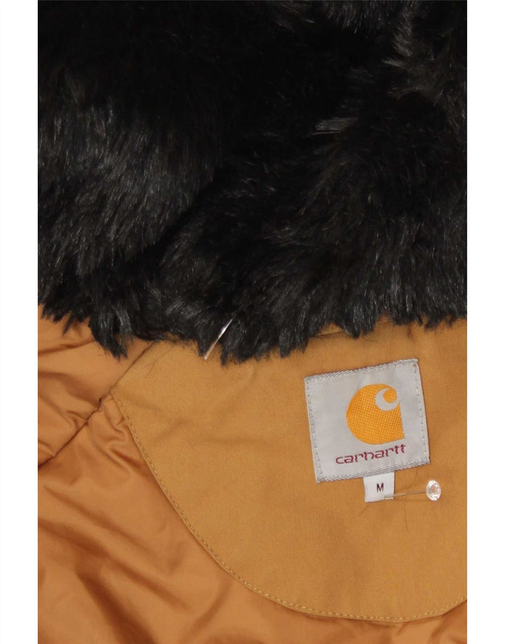 Carhartt Męska kurtka parka z kapturem UK 38 Średni beżowy poliester z blokami kolorów