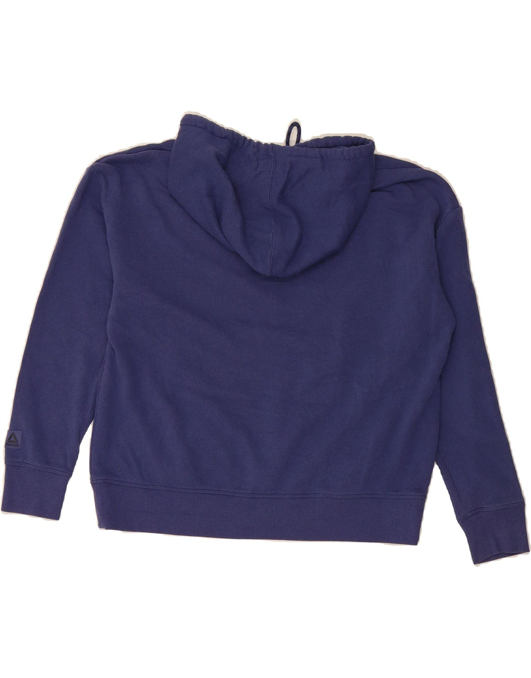 REEBOK Womens Oversized Graphic Hoodie Jumper UK 14 Medium Navy Blue Vintage Reebok and Second-Hand Reebok from Messina Hembry 