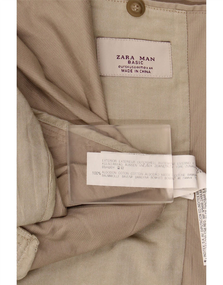 Męska marynarka ZARA zapinana na 2 guziki EU 54 XL, beżowa, bawełniana