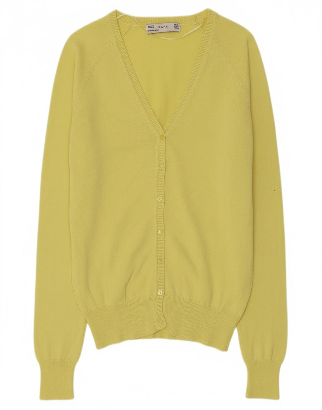 Sweter damski Zara Cardigan UK 12 Średni żółty bawełniany
