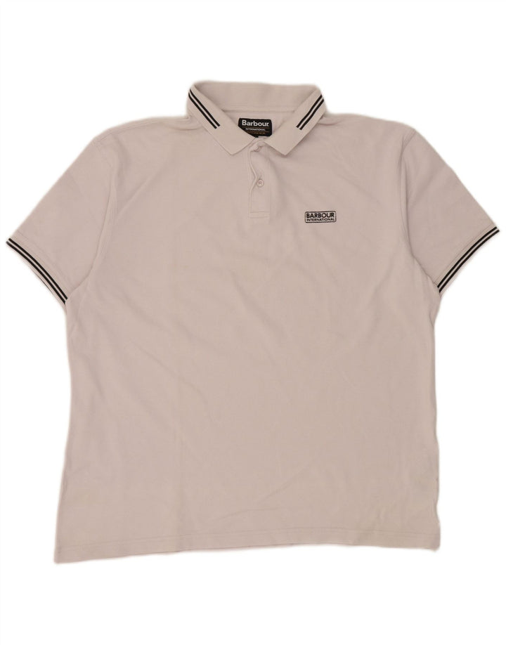 Męska koszulka polo BARBOUR 2XL, bawełniana w białe paski