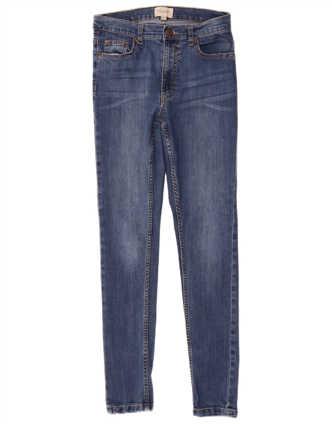 FRENCH CONNECTION Damskie jeansy skinny UK 10 Small W28 L29 Niebieska bawełna